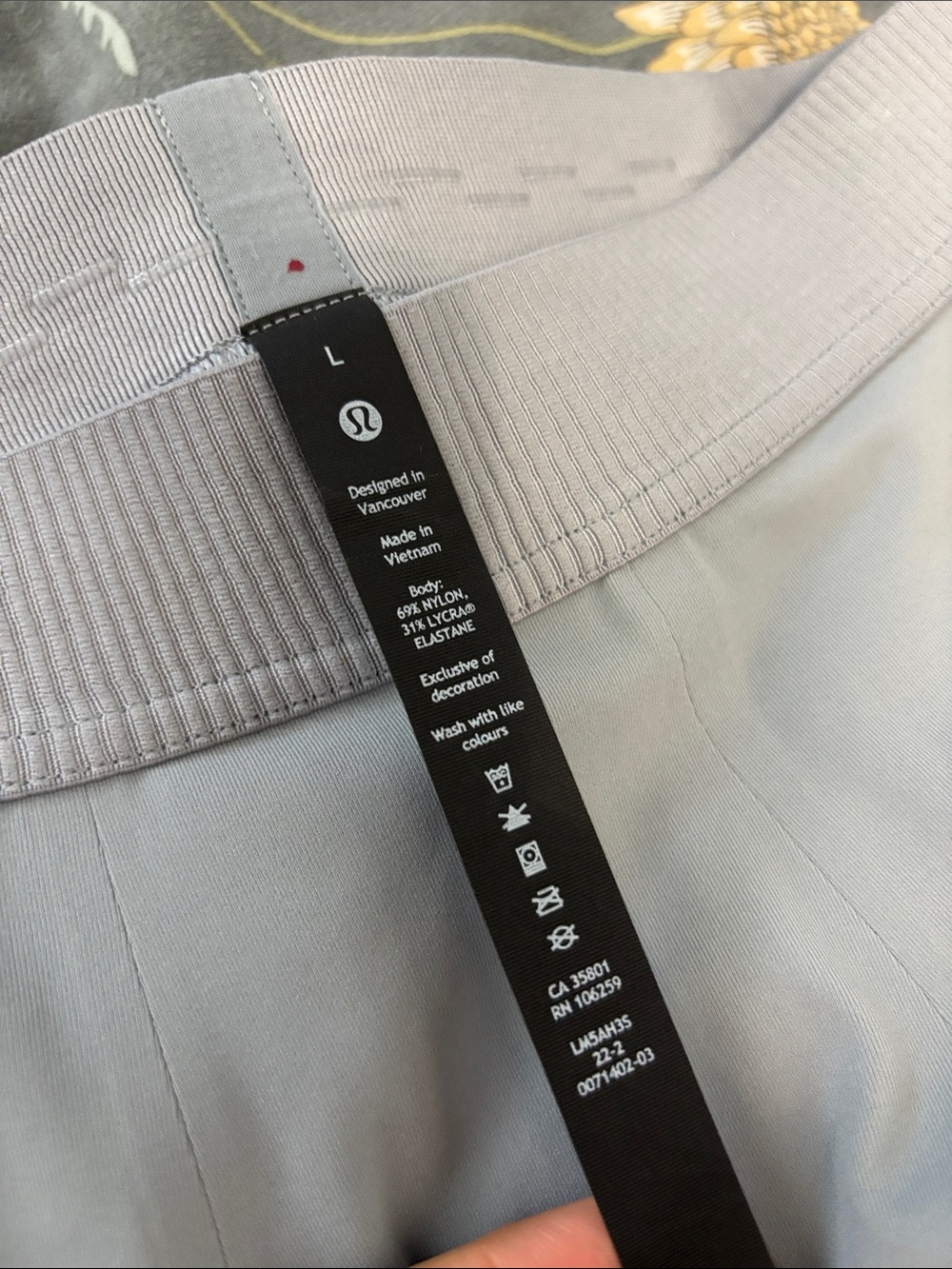 Lululemon Men’s License to Train 21” Light Gray Compression Tights Size Large - Picture 5 of 7